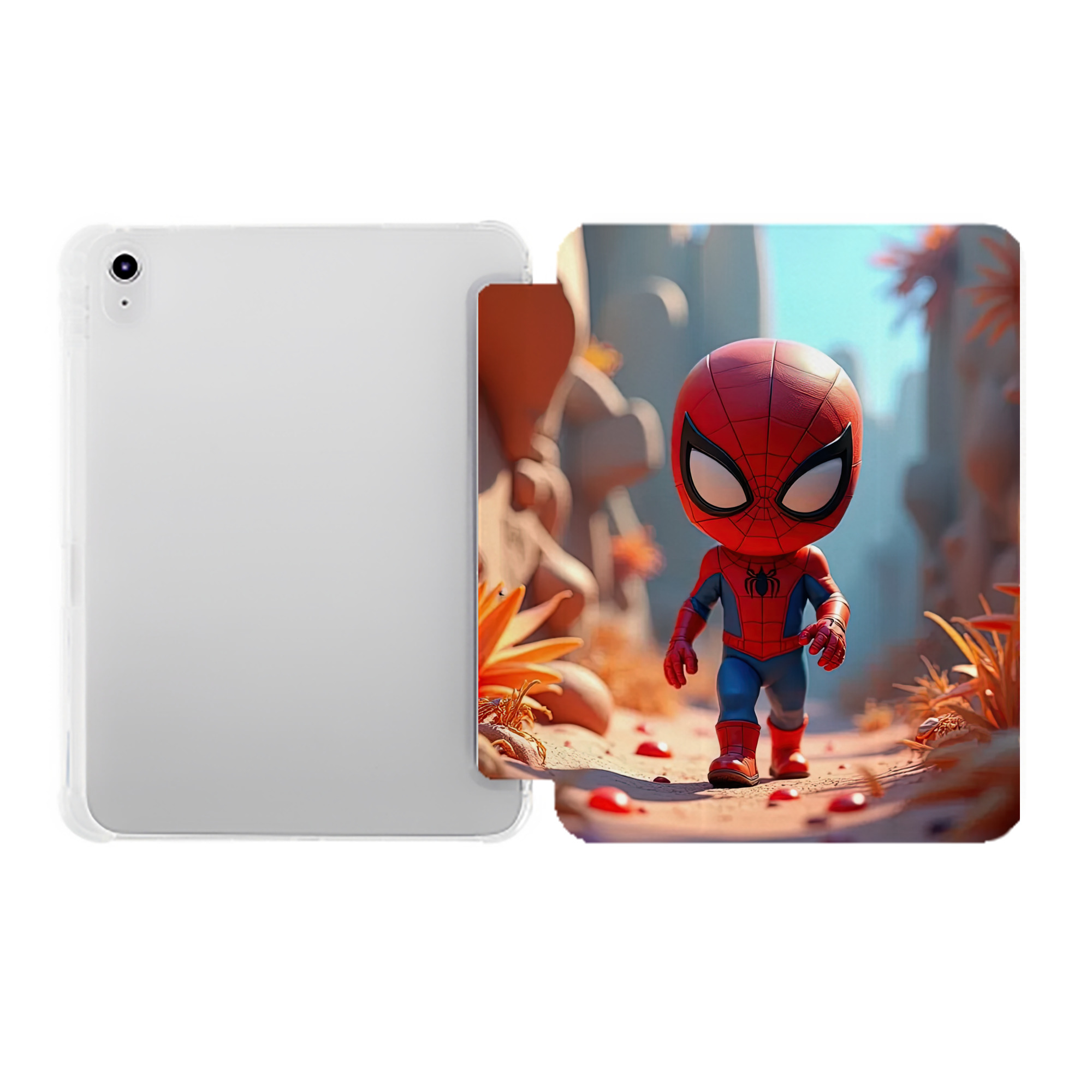 （画像用） Spider Man スパイダーマン IPad ケース ペン収納付き 三つ折りスタンド PUレザー×シリコン 対応機種9.5/10.5/10.9インチ